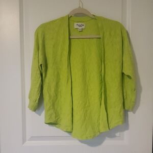 American Eagle Cotton Lime Green Open-Front Cardigan